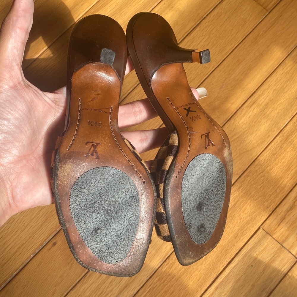Louis Vuitton Damier Sauvage Brown Checkered Mules - Picture 4 of 6